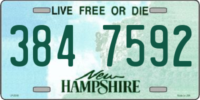 NH license plate 3847592