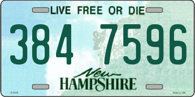 NH license plate 3847596