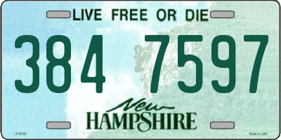 NH license plate 3847597