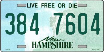 NH license plate 3847604