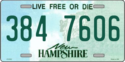 NH license plate 3847606