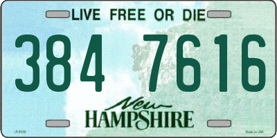 NH license plate 3847616