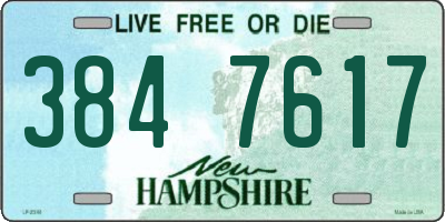 NH license plate 3847617
