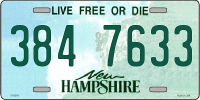 NH license plate 3847633