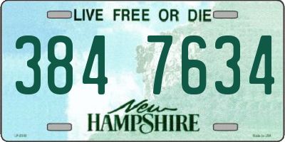 NH license plate 3847634