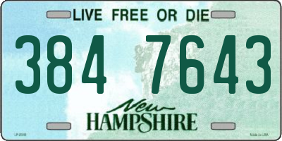 NH license plate 3847643