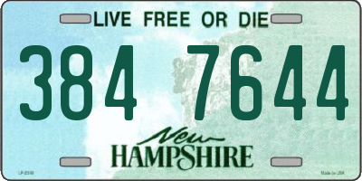 NH license plate 3847644