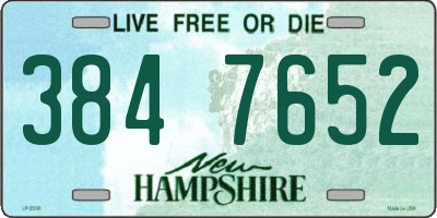 NH license plate 3847652