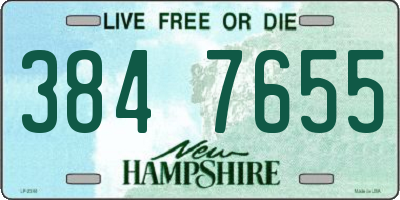 NH license plate 3847655