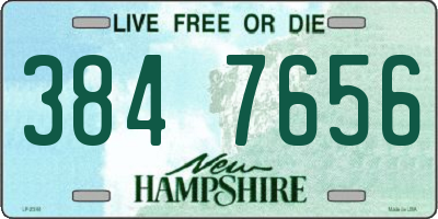 NH license plate 3847656