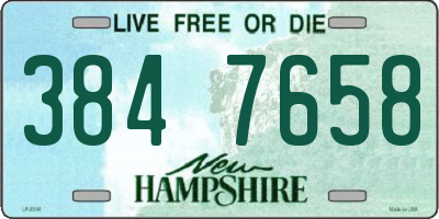 NH license plate 3847658