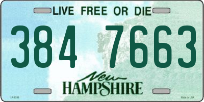 NH license plate 3847663
