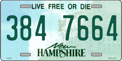 NH license plate 3847664