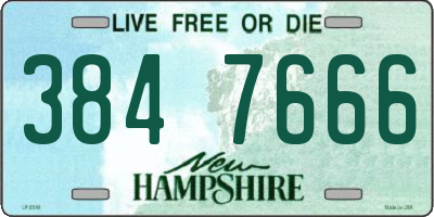 NH license plate 3847666