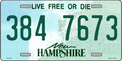 NH license plate 3847673