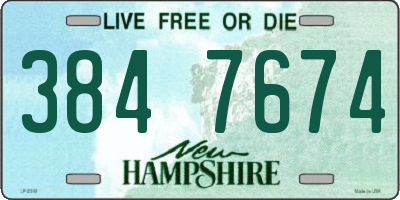 NH license plate 3847674