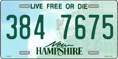 NH license plate 3847675