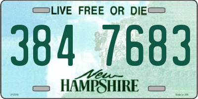 NH license plate 3847683