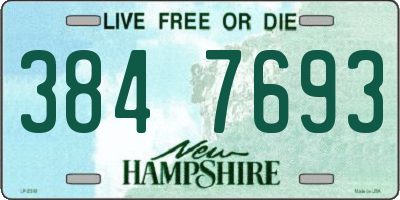 NH license plate 3847693