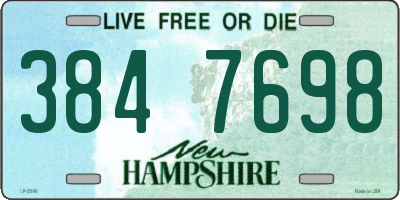NH license plate 3847698