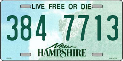 NH license plate 3847713