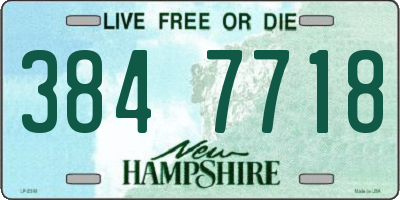 NH license plate 3847718