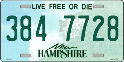 NH license plate 3847728