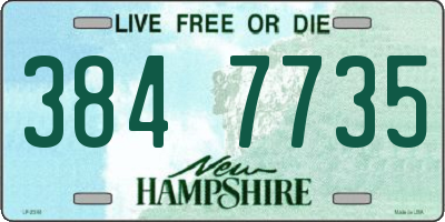 NH license plate 3847735
