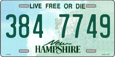 NH license plate 3847749