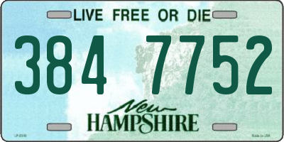 NH license plate 3847752
