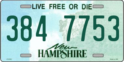 NH license plate 3847753