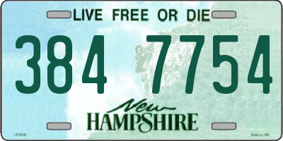 NH license plate 3847754