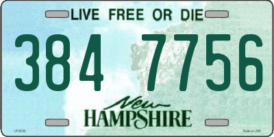 NH license plate 3847756