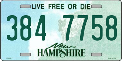 NH license plate 3847758