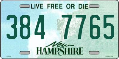 NH license plate 3847765
