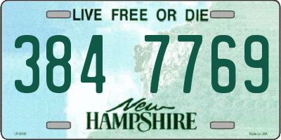 NH license plate 3847769