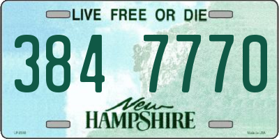 NH license plate 3847770