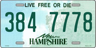 NH license plate 3847778