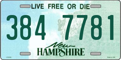 NH license plate 3847781
