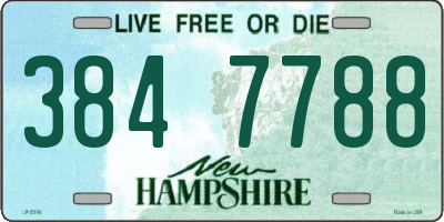 NH license plate 3847788