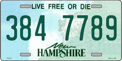 NH license plate 3847789