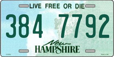 NH license plate 3847792