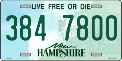 NH license plate 3847800