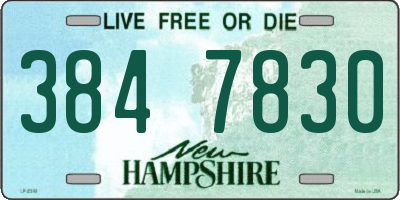 NH license plate 3847830