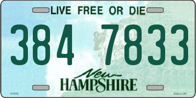 NH license plate 3847833