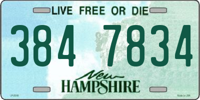 NH license plate 3847834