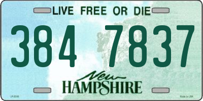NH license plate 3847837