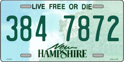 NH license plate 3847872