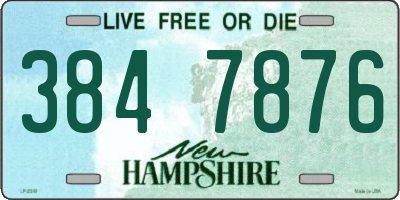 NH license plate 3847876