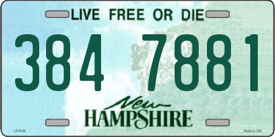 NH license plate 3847881